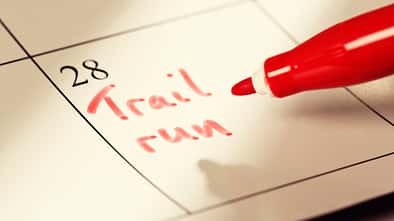 "Trail Run" marked in red on calendar