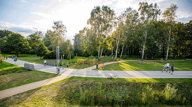 Streckenimpression vom Inselparklauf Wilhelmsburg.