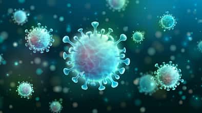 Vector of Coronavirus 2019-nCoV and Virus background with disease cells. COVID-19 Corona virus outbreaking and Pandemic medical health risk concept. Vector illustration eps 10