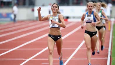 Gesa Krause gewinnt über 3000-Meter-Hindernis bei den Deutschen Meisterschaften in Nürnberg 2018. 