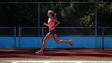 Eine Laufbahn ist ideal, um schnelle Trainingseinheiten zu absolvieren.