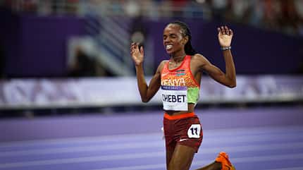 2024, Olympic Games, Olympics, Paris 2024, Beatrice CHEBET, 5000m, Kenya, adult, female, person, woman, athlete, sport, accessories, jewelry, necklace, clothing, footwear, shoe, bracelet, shorts, head Beatrice Chebet