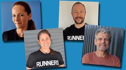 Das Team vom RUNNER'S WORLD LAUFCOACHING: Silvia, Maiken, Korbinian und Martin