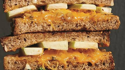 Rezept, Apfel, Käse, Brot, Sandwich Apfel Käse Sandwich Rezeptidee Bild
