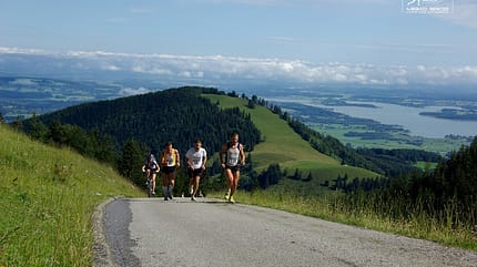 Kampenwandlauf: Blick auf den Chiemsee Kampenwandlauf: Blick auf den Chiemsee