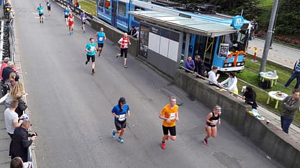Zielgerade beim Oslo-Marathon Zielgerade beim Oslo-Marathon