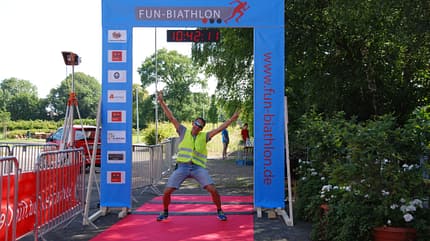 Zieltor beim Fun-Biathlon in Werl