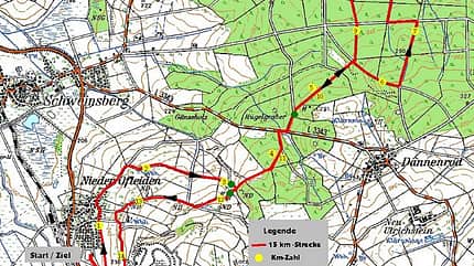 Streckenkarte zum Basaltlauf in Homberg Streckenkarte zum Basaltlauf in Homberg