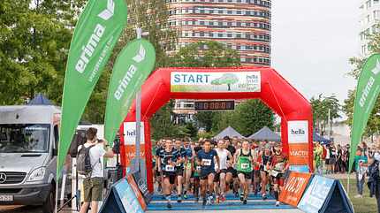 Der Start beim Inselparklauf Wilhelmsburg.