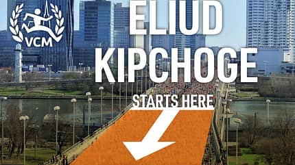Der Startpunkt der INEOS 1:59 Challenge auf der Wiener Reichsbrücke 