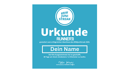 RWJuniStreak 2025-Urkunde