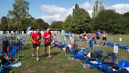 Wechselzone beim 10 Freunde Team Triathlon