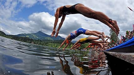 Start zum Triathlon in Kitzbühel