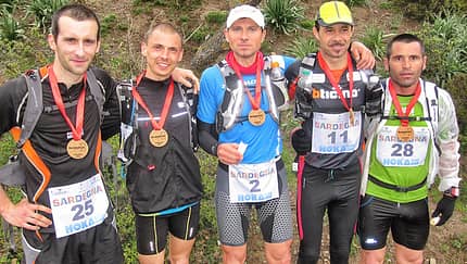 Die ersten Fünf der Gesamtwertung beim Sardinia Trail 2012