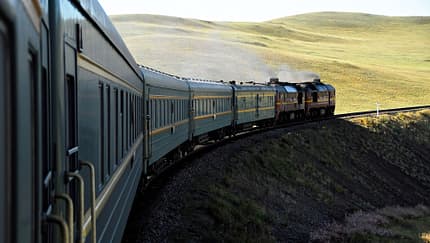 Cropped Train On Landscape