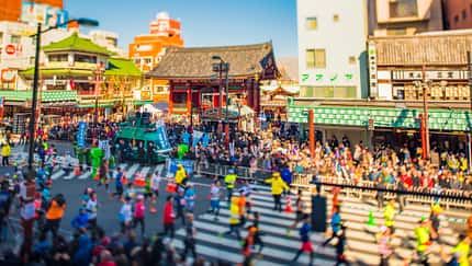 Masken für die Läufer beim Tokio-Marathon 2020