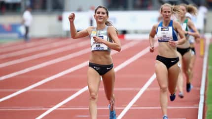 Gesa Krause gewinnt über 3000-Meter-Hindernis bei den Deutschen Meisterschaften in Nürnberg 2018. 