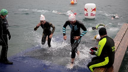 Gewitter-Abbruch beim Profi-Triathlon