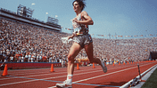 Joan Benoit bei ihrem historischen Olympia-Marathon-Sieg 1984