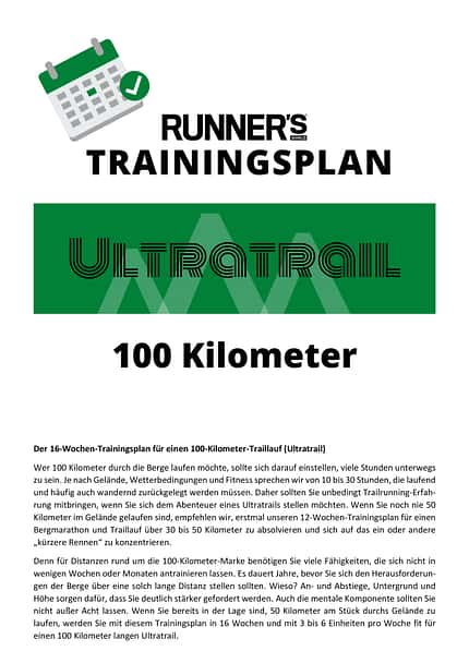 Trainingsplan 100 km Ultratrail Einleitung