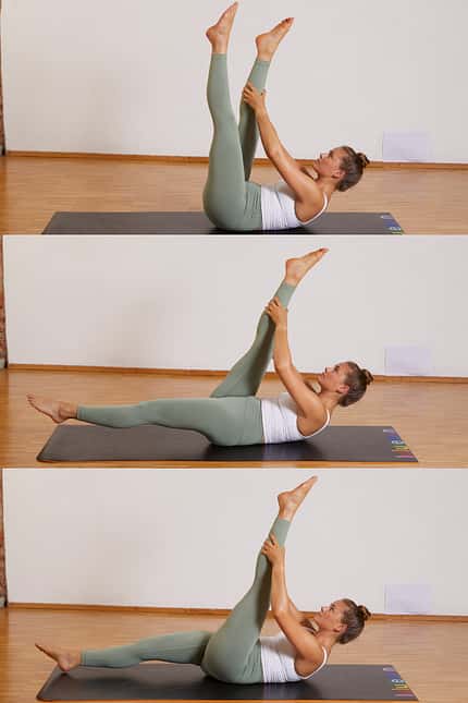 Pilates für Läufer: Beindehnung, liegend Pilates für Läufer: Beindehnung, liegend