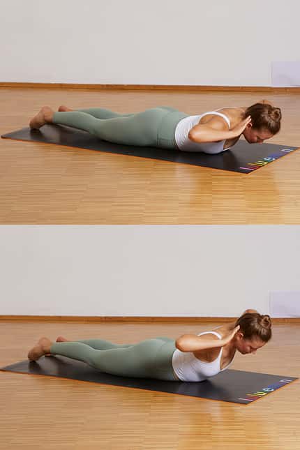 Pilates für Läufer: Rumpfheben, bäuchlings Pilates für Läufer: Rumpfheben, bäuchlings