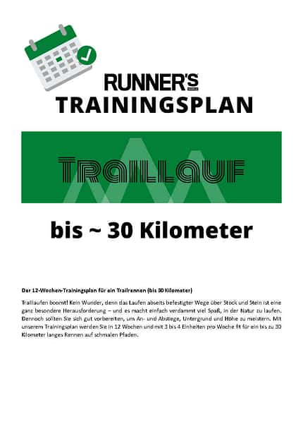 Trainingsplan Traillauf bis 30 Kilometer