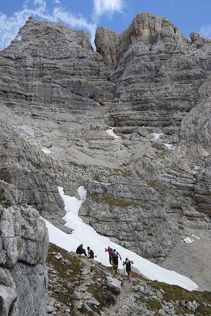 Dolomiti Extreme Trail: Schnee an der Monte Civetta